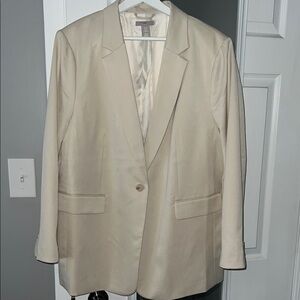 H&M Cream Single-Button Blazer